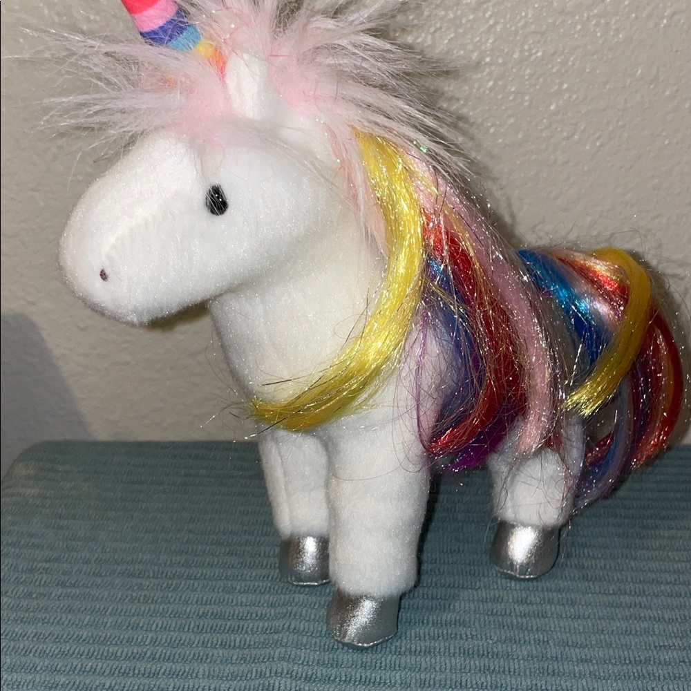 Douglas Cuddle Toys Colorful Plush Senna Mini Unicorn White Rainbow Toy Stuffie